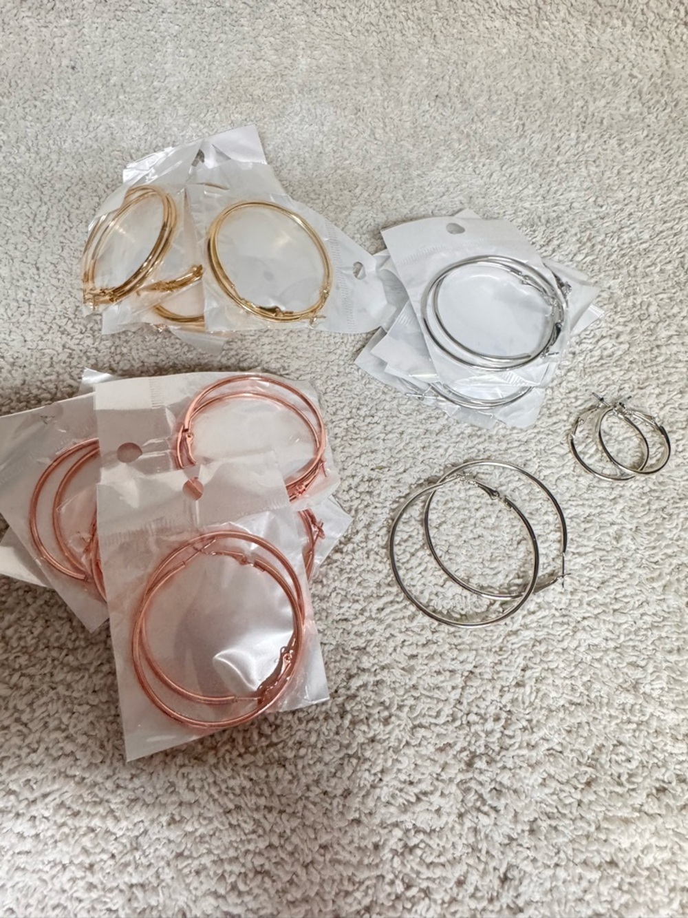 Classic Metal Hoop Earrings - Gold, Silver, Rose Gold
